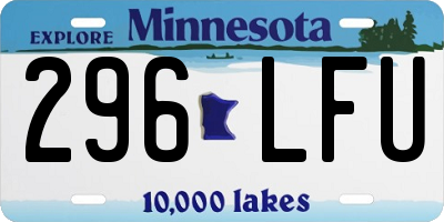MN license plate 296LFU
