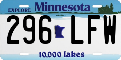 MN license plate 296LFW