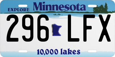 MN license plate 296LFX