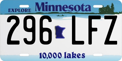 MN license plate 296LFZ