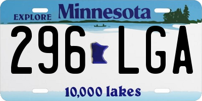 MN license plate 296LGA