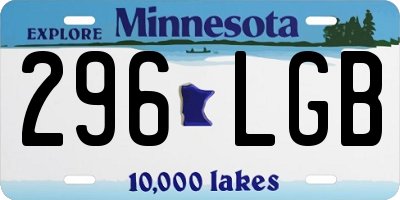 MN license plate 296LGB