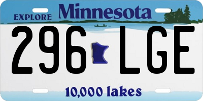 MN license plate 296LGE