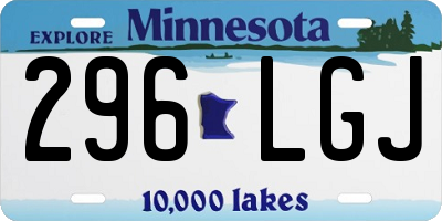 MN license plate 296LGJ