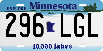 MN license plate 296LGL