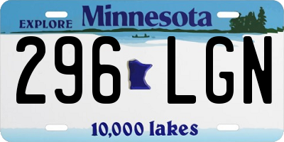 MN license plate 296LGN