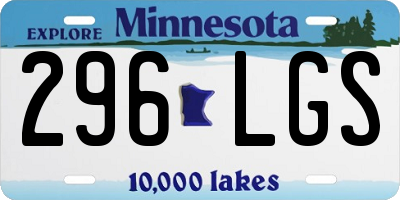 MN license plate 296LGS