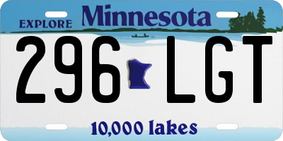 MN license plate 296LGT