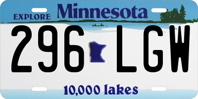 MN license plate 296LGW