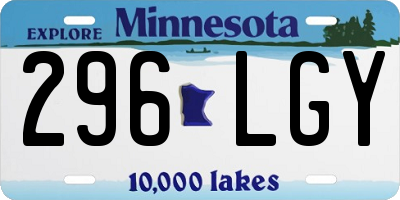 MN license plate 296LGY