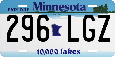 MN license plate 296LGZ