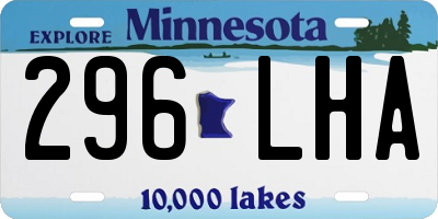 MN license plate 296LHA