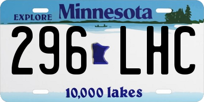 MN license plate 296LHC