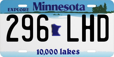MN license plate 296LHD