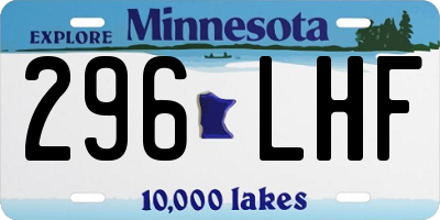 MN license plate 296LHF