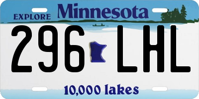 MN license plate 296LHL