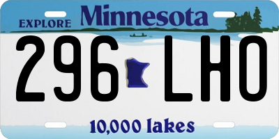 MN license plate 296LHO
