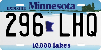 MN license plate 296LHQ