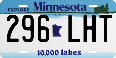 MN license plate 296LHT