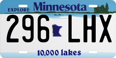 MN license plate 296LHX