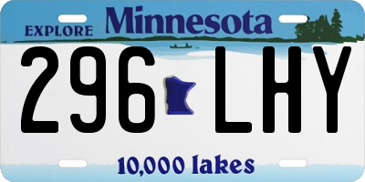 MN license plate 296LHY
