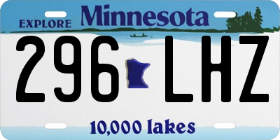 MN license plate 296LHZ