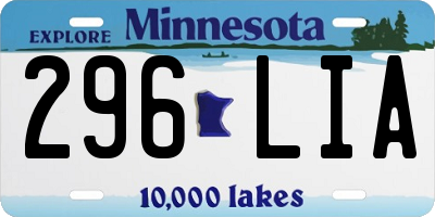 MN license plate 296LIA