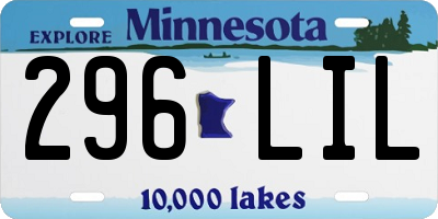 MN license plate 296LIL