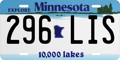 MN license plate 296LIS