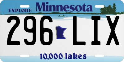 MN license plate 296LIX