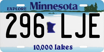MN license plate 296LJE