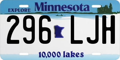 MN license plate 296LJH