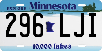 MN license plate 296LJI
