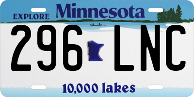 MN license plate 296LNC