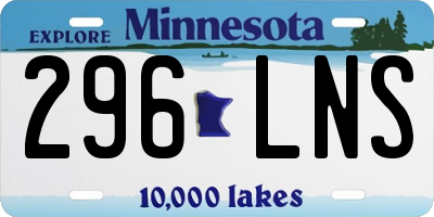 MN license plate 296LNS