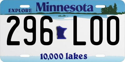 MN license plate 296LOO
