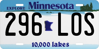 MN license plate 296LOS