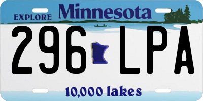 MN license plate 296LPA
