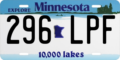 MN license plate 296LPF