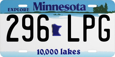 MN license plate 296LPG
