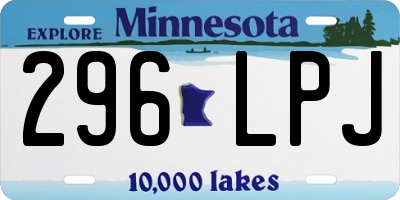 MN license plate 296LPJ
