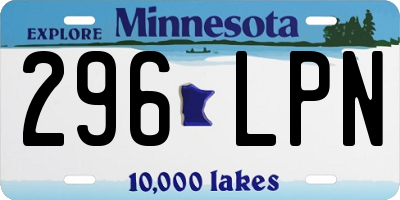 MN license plate 296LPN
