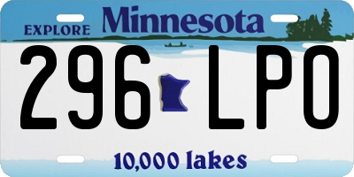 MN license plate 296LPO