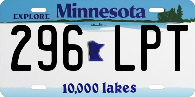 MN license plate 296LPT