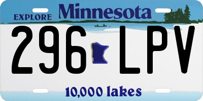 MN license plate 296LPV