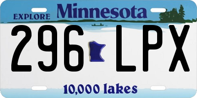 MN license plate 296LPX