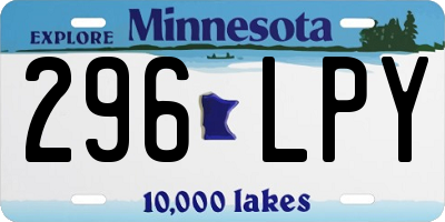 MN license plate 296LPY
