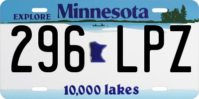 MN license plate 296LPZ