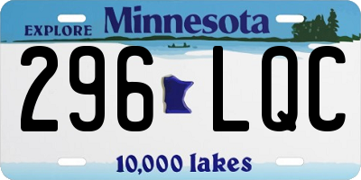 MN license plate 296LQC