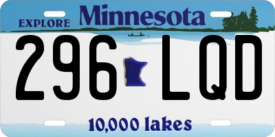 MN license plate 296LQD